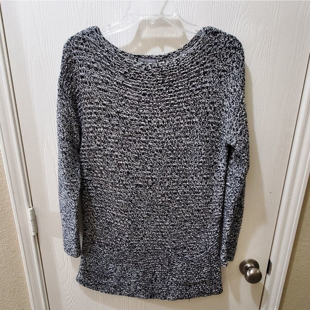 Vince Camuto heathered pocket tunic length sweater size small